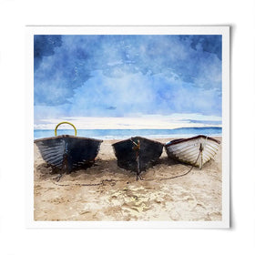 Fishing Boats Under A Brooding Sky Square Art Print Fishing Boats Under A Brooding Sky Square Art Print wall art product Art Print Shop