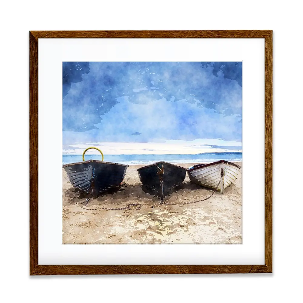 Fishing Boats Under A Brooding Sky Square Framed Art Print Fishing Boats Under A Brooding Sky Square Framed Art Print wall art product Art Print Shop