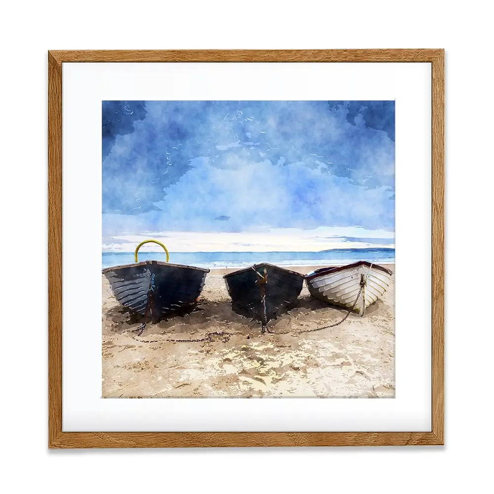 Fishing Boats Under A Brooding Sky Square Framed Art Print Fishing Boats Under A Brooding Sky Square Framed Art Print wall art product Art Print Shop