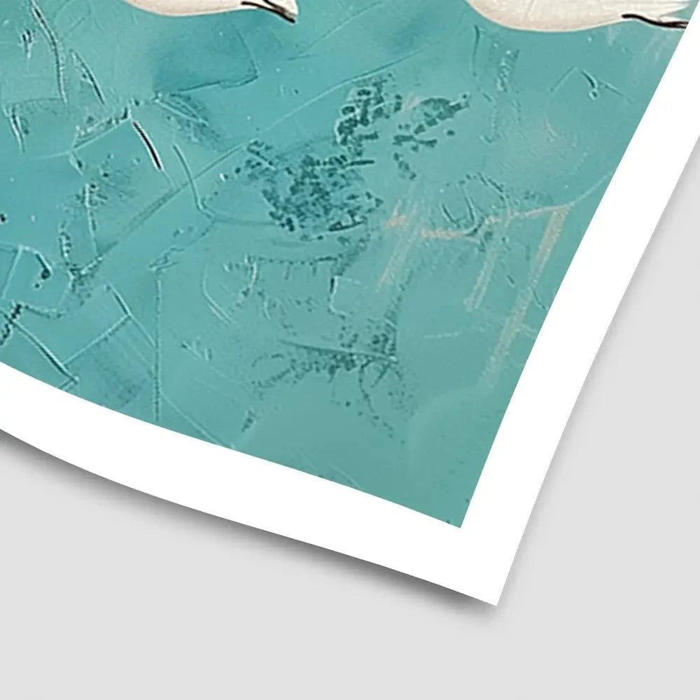 Five White Birds Art Print Five White Birds Art Print wall art product Arlington Prints - Independent