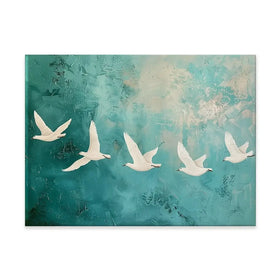 Five White Birds Canvas Print Five White Birds Canvas Print wall art product Arlington Prints - Independent