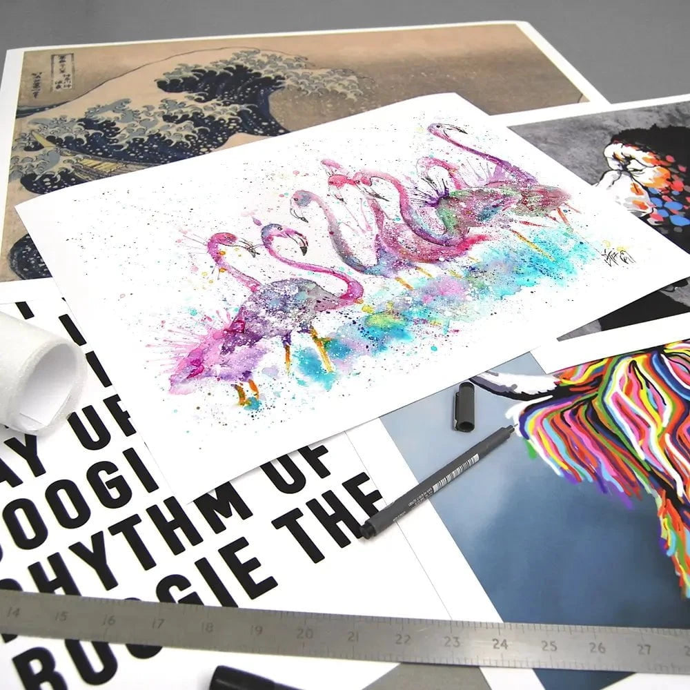 Flamingo Gathering Art Print Flamingo Gathering Art Print wall art product Jamie Taylor