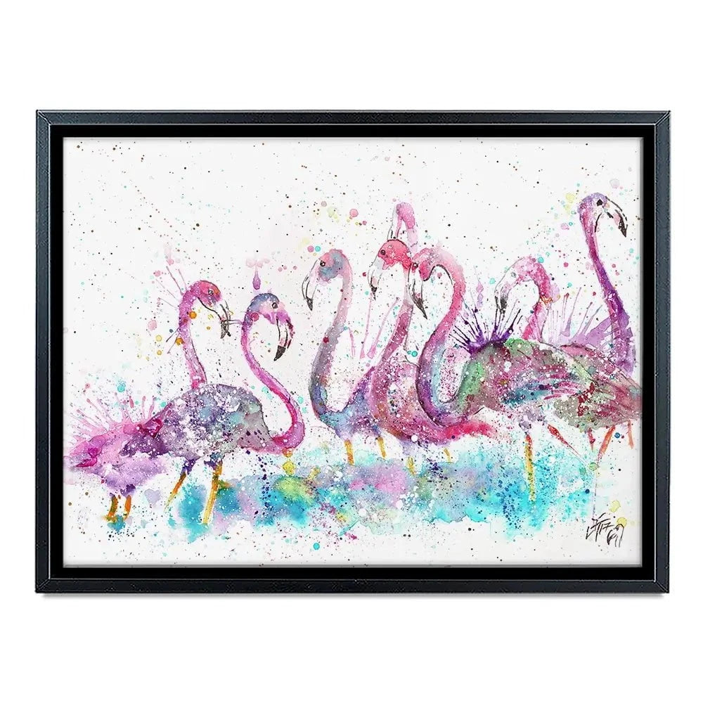 Flamingo Gathering Canvas Print Flamingo Gathering Canvas Print wall art product Jamie Taylor
