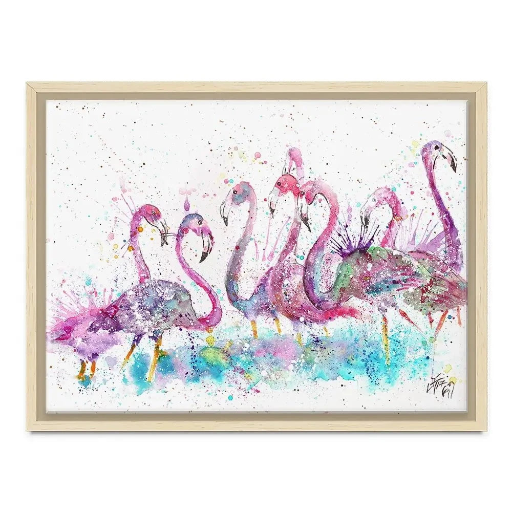 Flamingo Gathering Canvas Print Flamingo Gathering Canvas Print wall art product Jamie Taylor