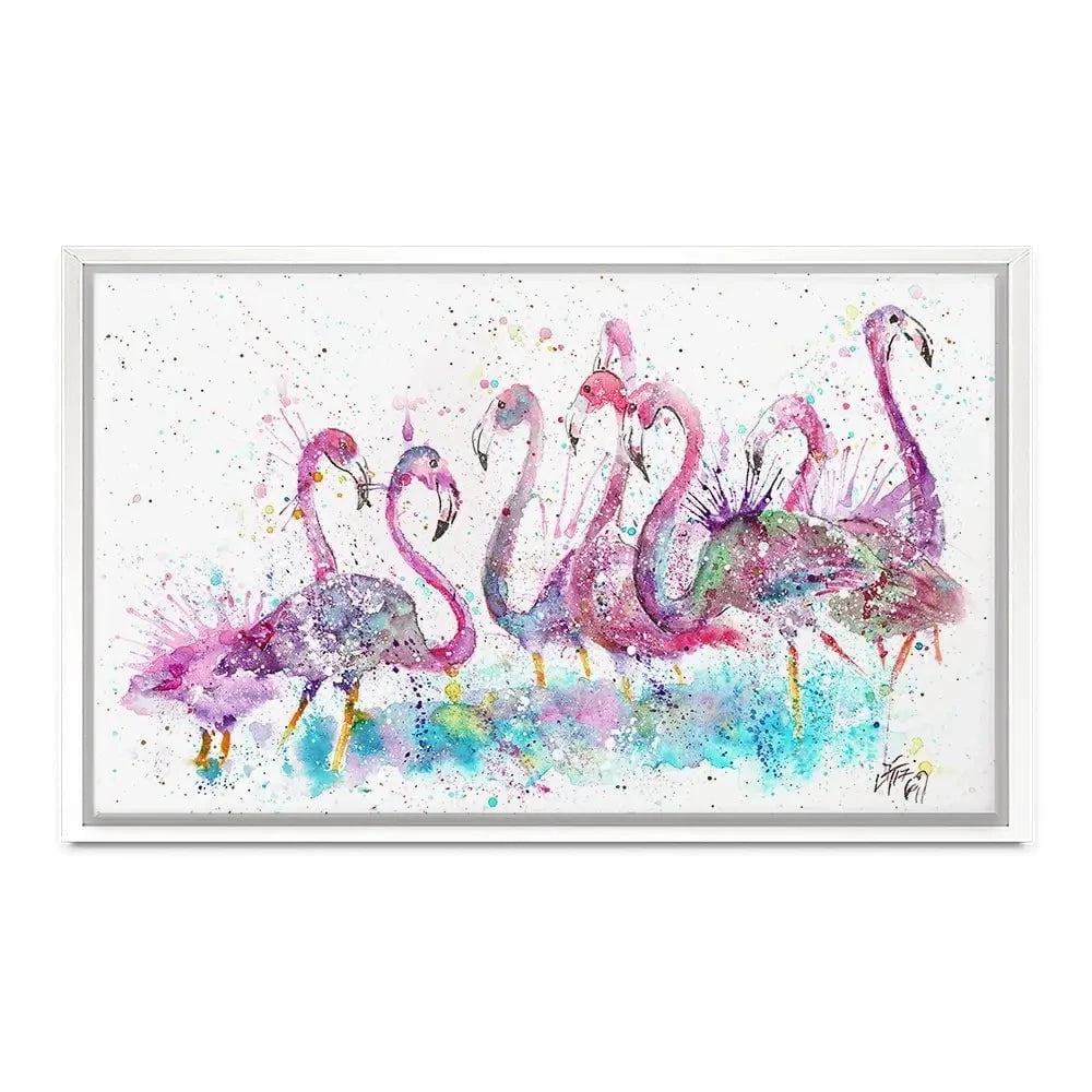 Flamingo Gathering Canvas Print Flamingo Gathering Canvas Print wall art product Jamie Taylor
