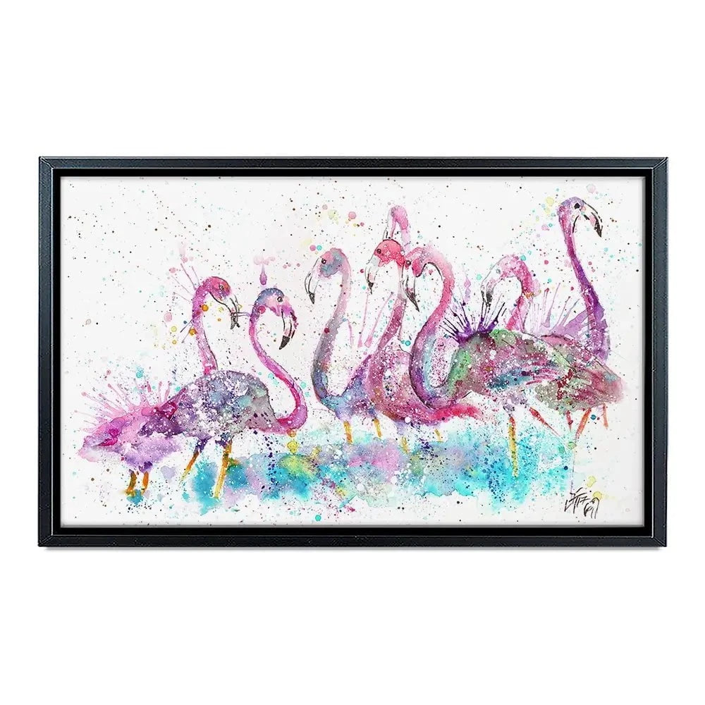 Flamingo Gathering Canvas Print Flamingo Gathering Canvas Print wall art product Jamie Taylor