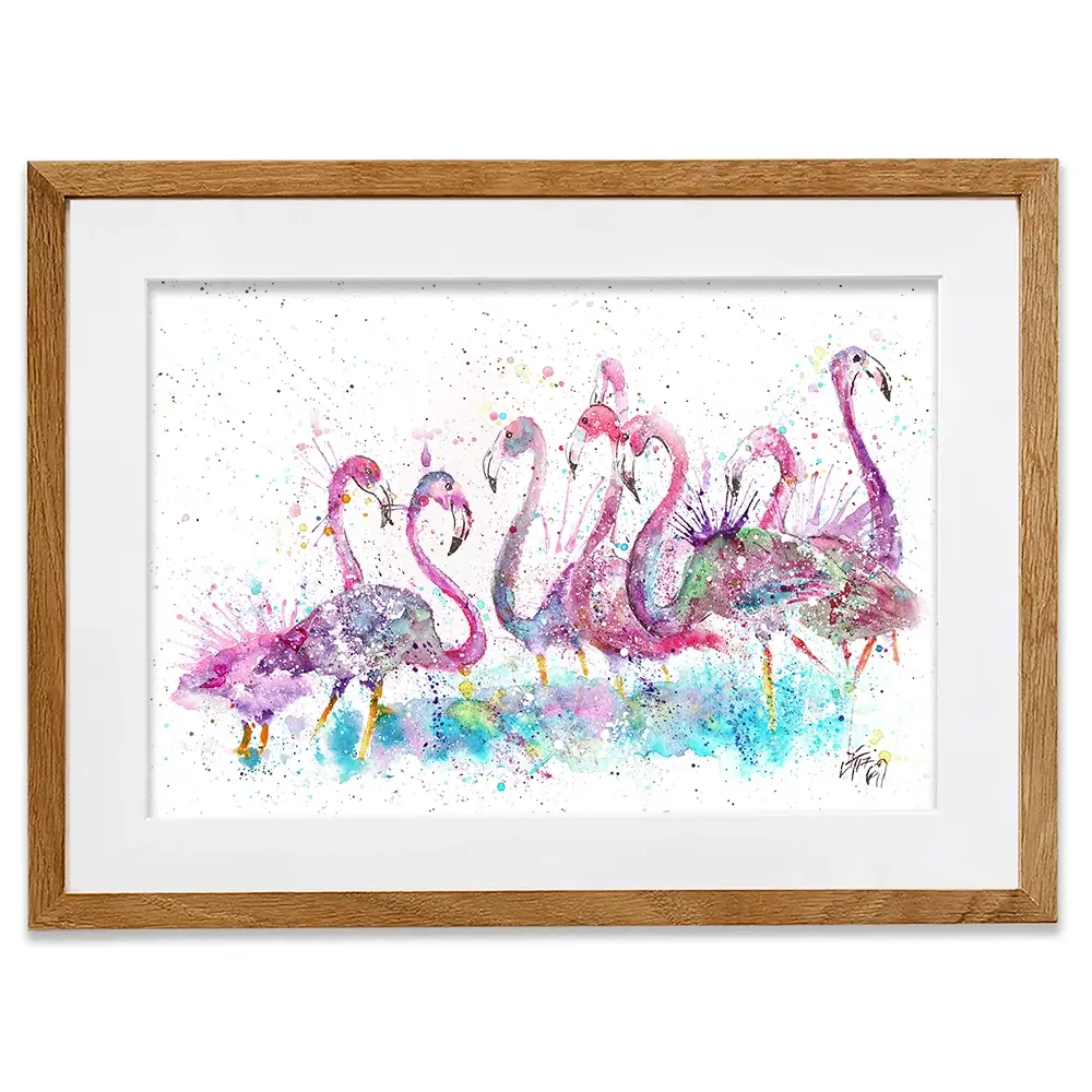 Flamingo Gathering Framed Art Print Flamingo Gathering Framed Art Print wall art product Jamie Taylor