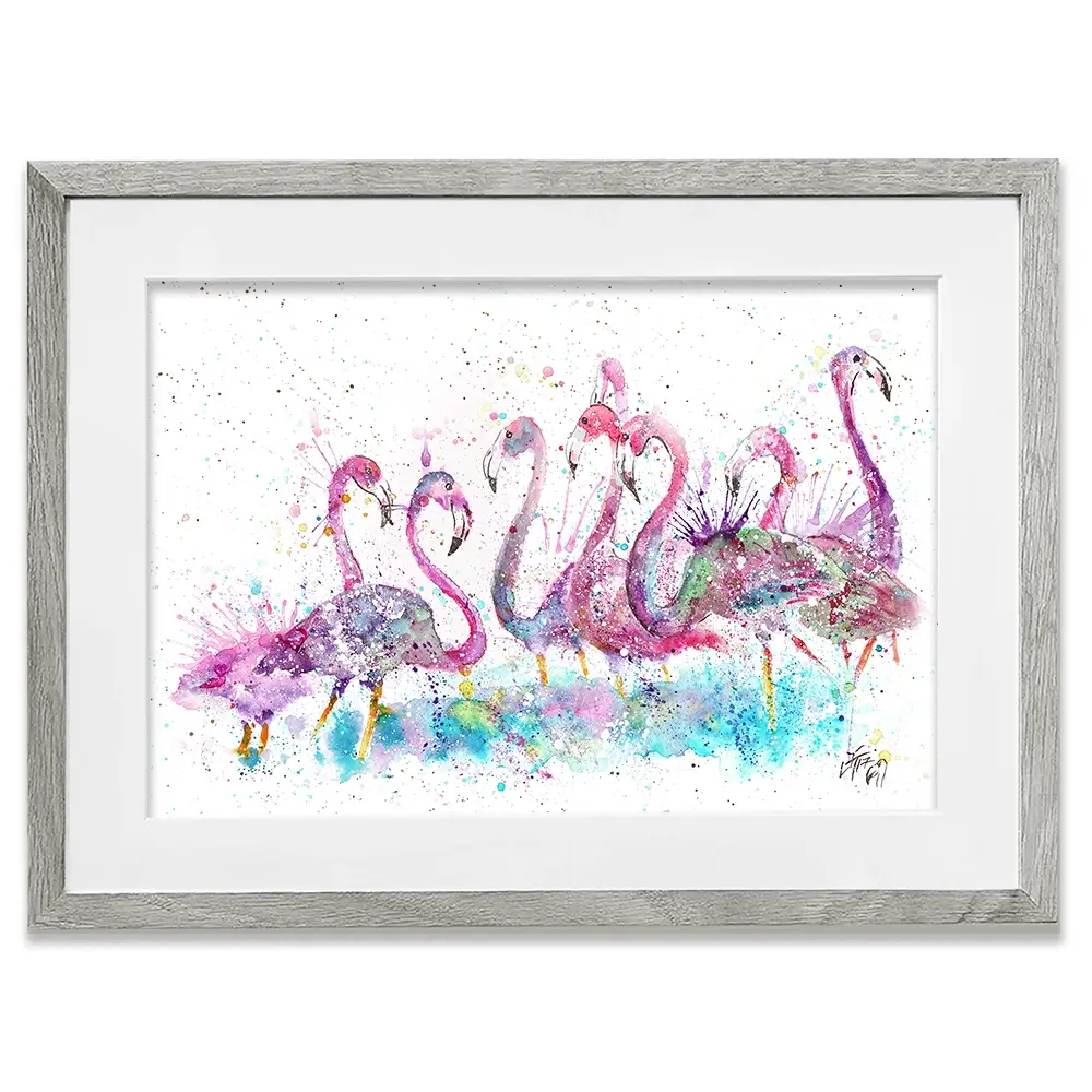 Flamingo Gathering Framed Art Print Flamingo Gathering Framed Art Print wall art product Jamie Taylor