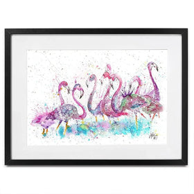 Flamingo Gathering Framed Art Print Flamingo Gathering Framed Art Print wall art product Jamie Taylor