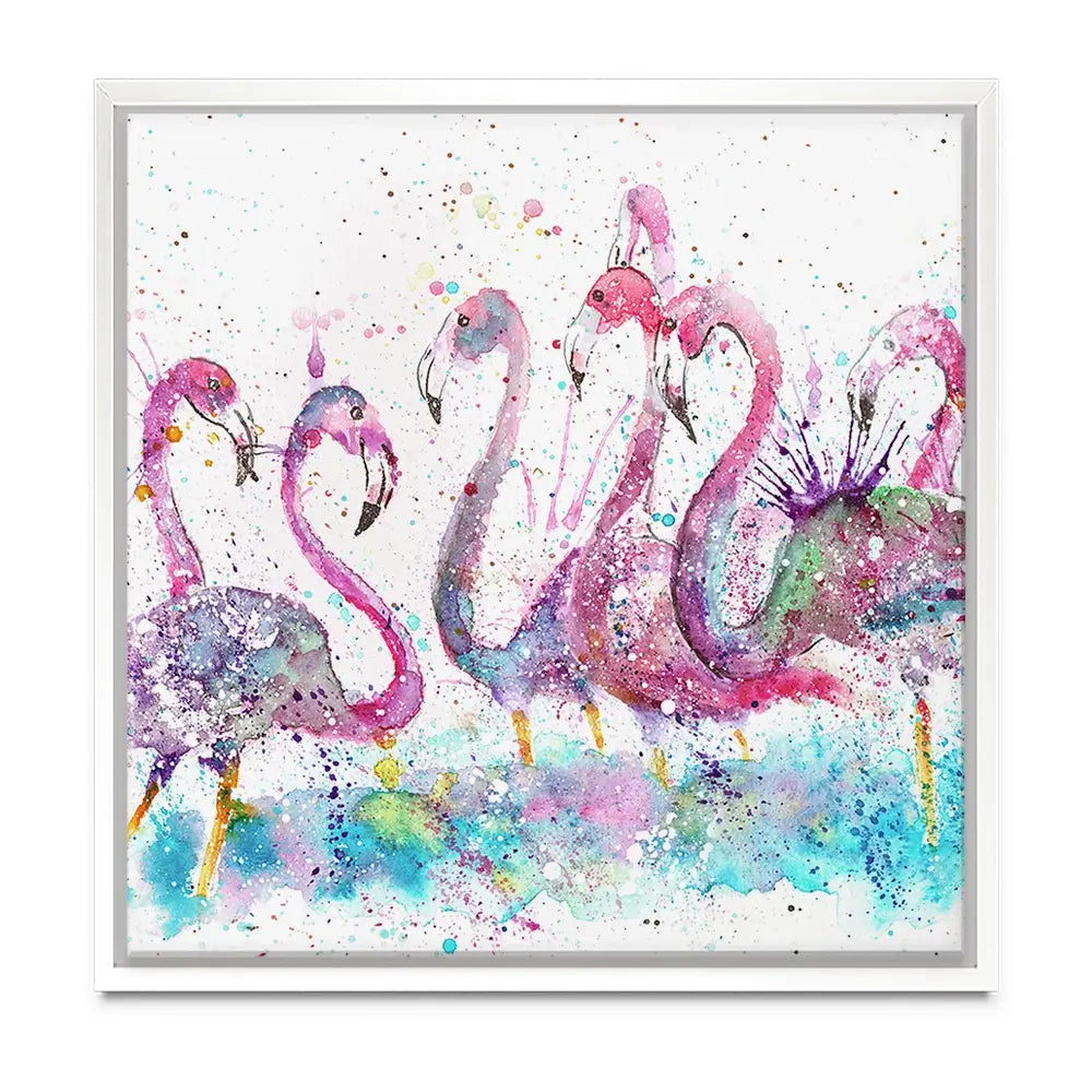 Flamingo Gathering Oversized Canvas Print Flamingo Gathering Oversized Canvas Print wall art product Art Print Shop