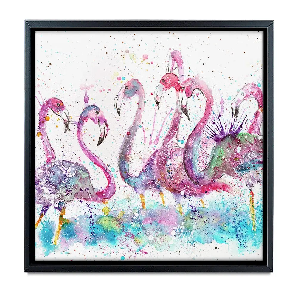 Flamingo Gathering Oversized Canvas Print Flamingo Gathering Oversized Canvas Print wall art product Art Print Shop