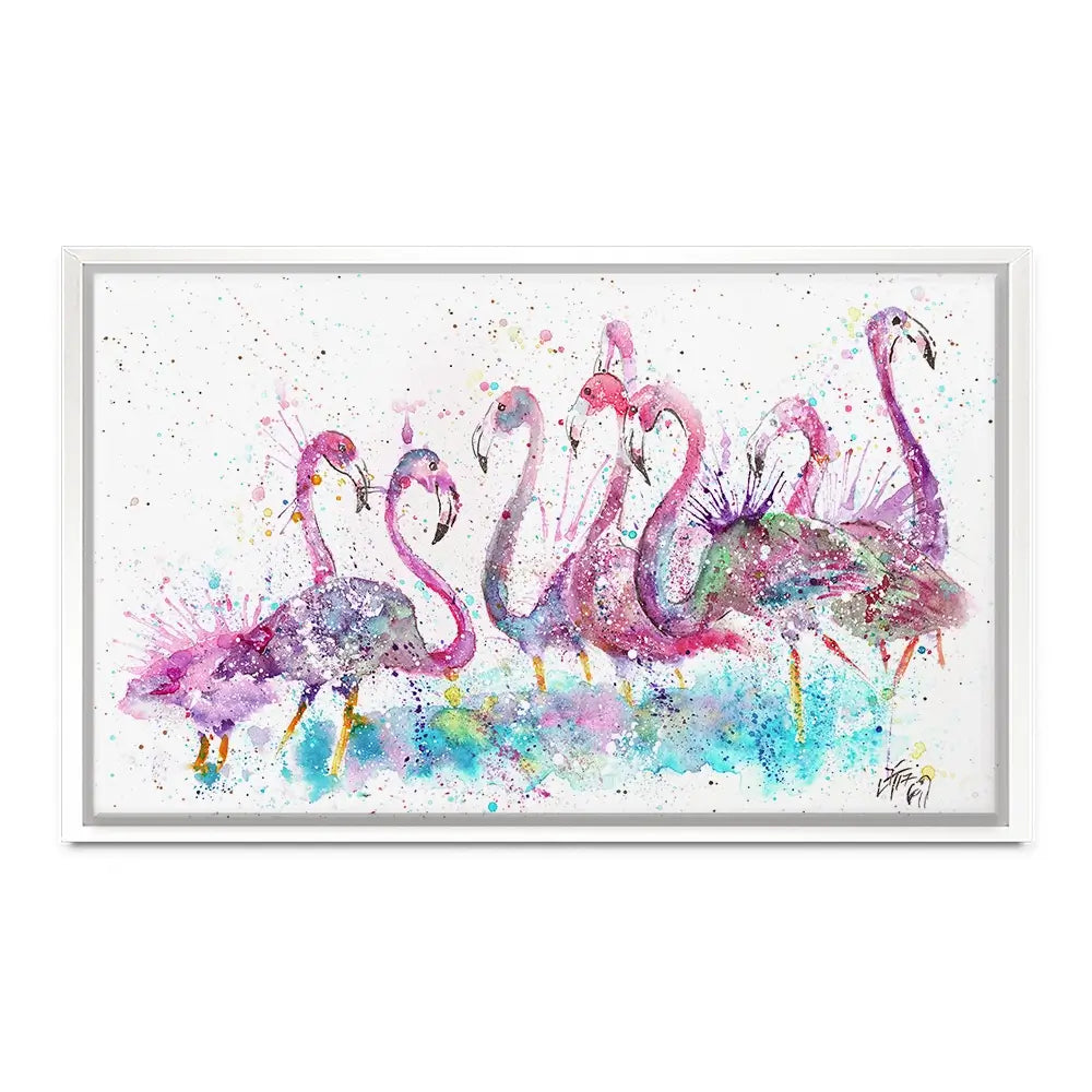 Flamingo Gathering Oversized Canvas Print Flamingo Gathering Oversized Canvas Print wall art product Art Print Shop