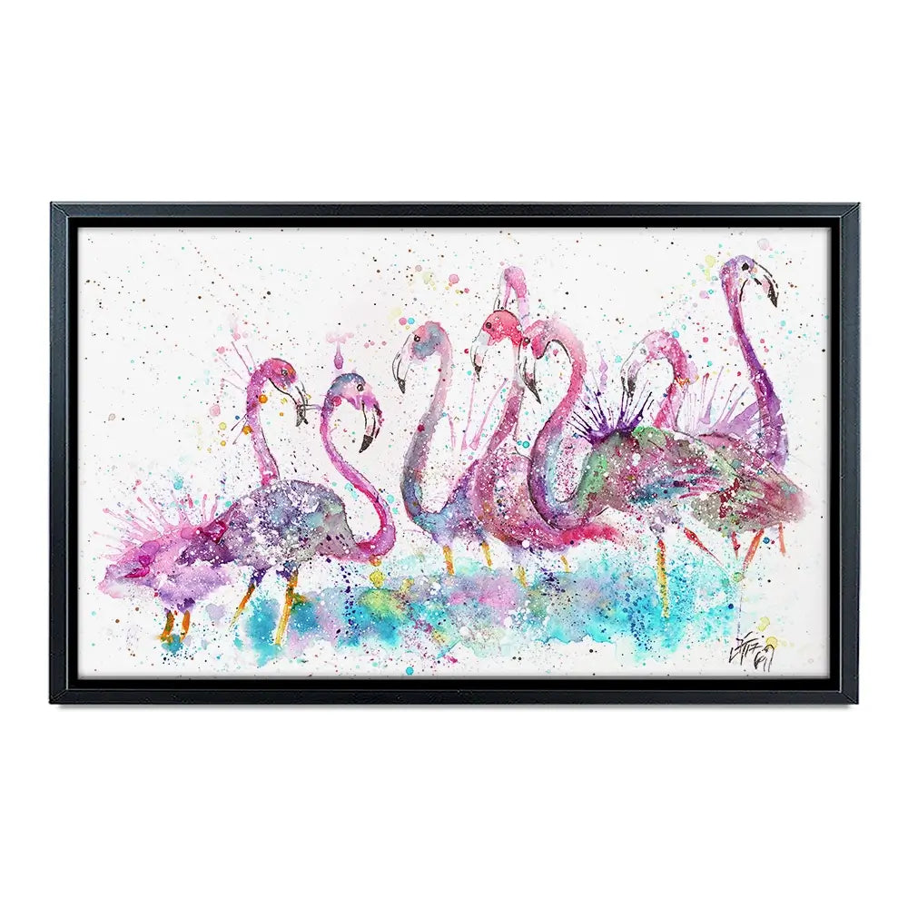 Flamingo Gathering Oversized Canvas Print Flamingo Gathering Oversized Canvas Print wall art product Art Print Shop