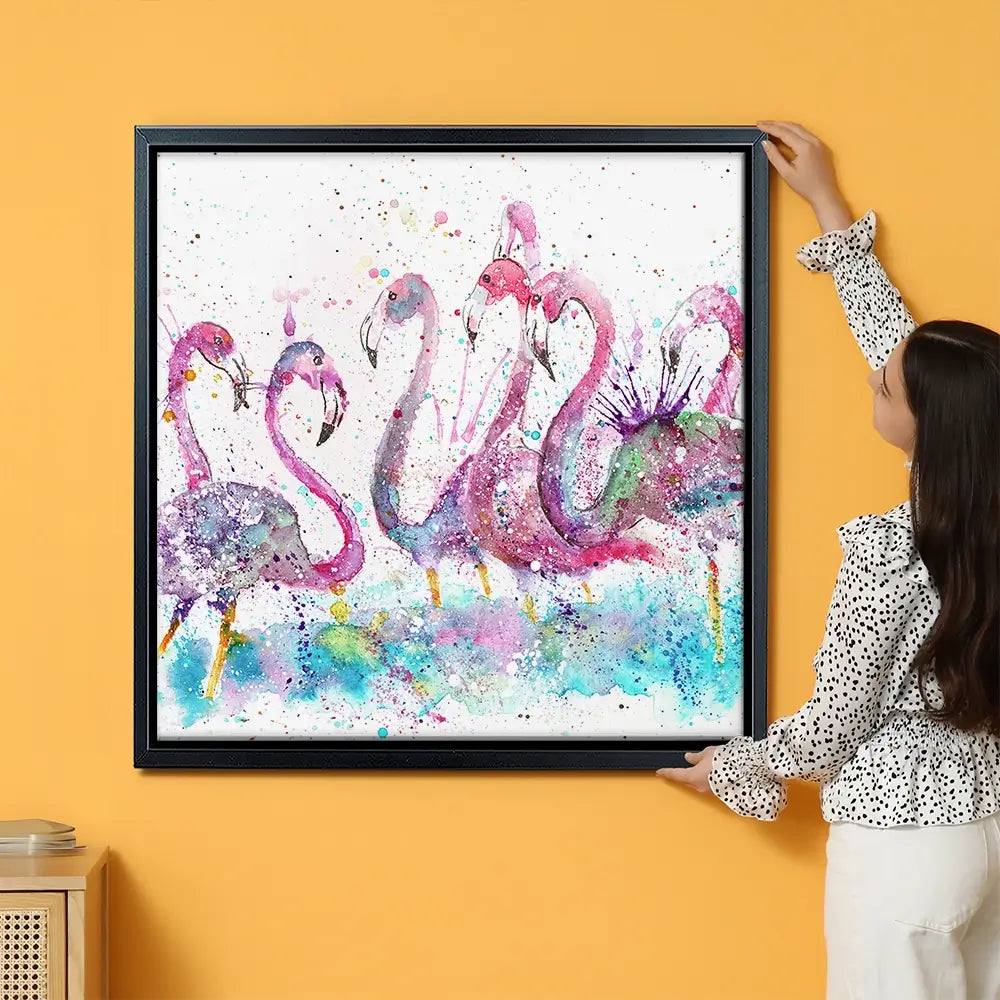 Flamingo Gathering Oversized Canvas Print Flamingo Gathering Oversized Canvas Print wall art product Jamie Taylor