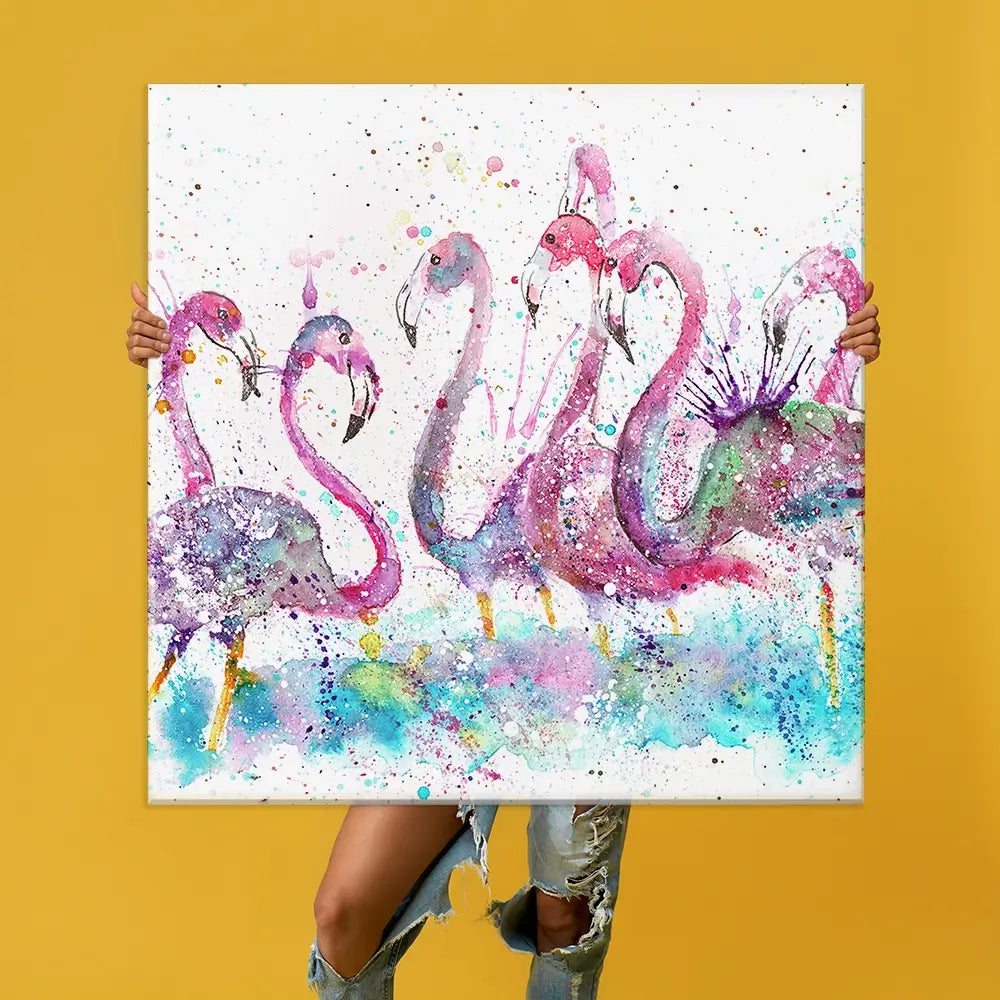 Flamingo Gathering Oversized Canvas Print Flamingo Gathering Oversized Canvas Print wall art product Jamie Taylor