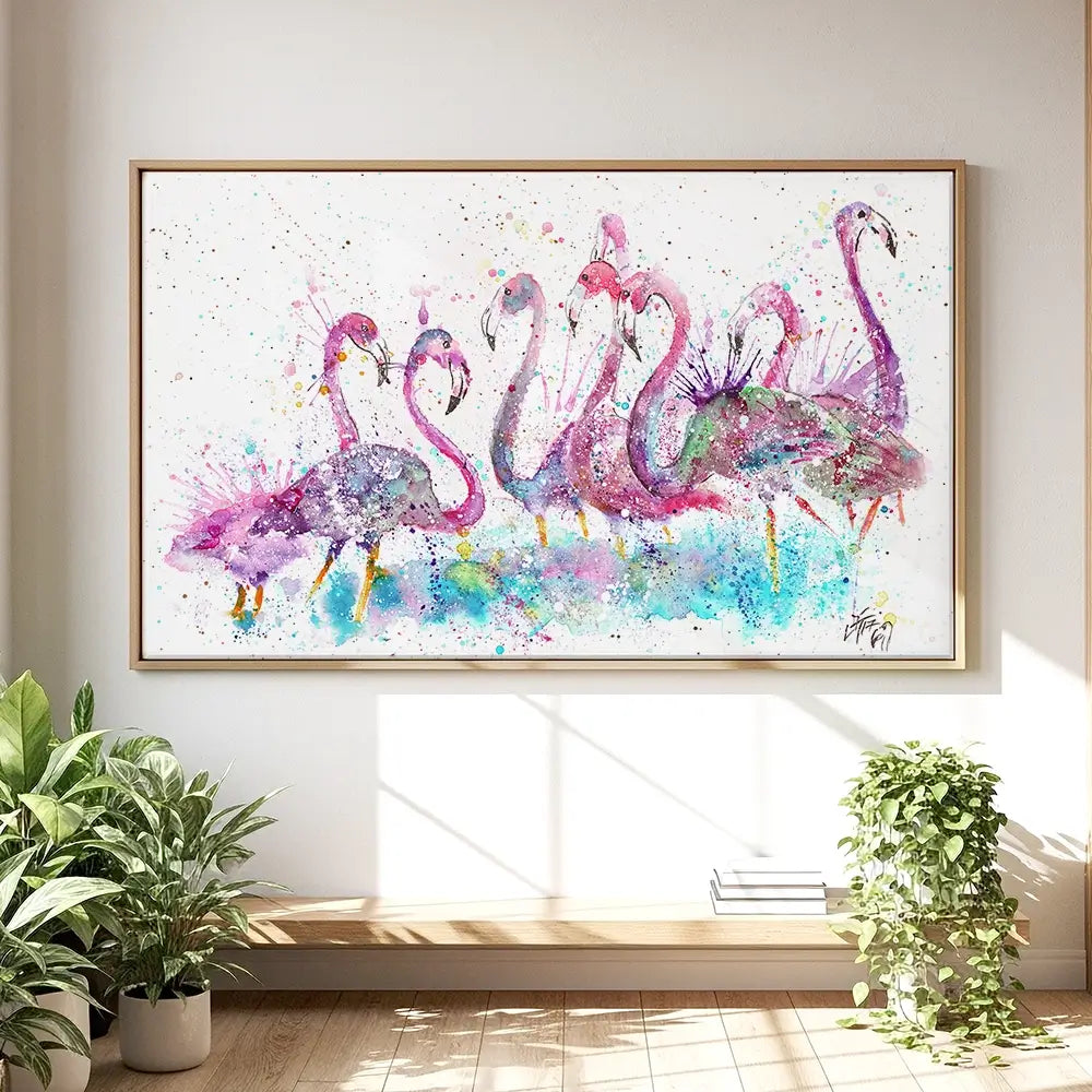 Flamingo Gathering Oversized Canvas Print Flamingo Gathering Oversized Canvas Print wall art product Jamie Taylor