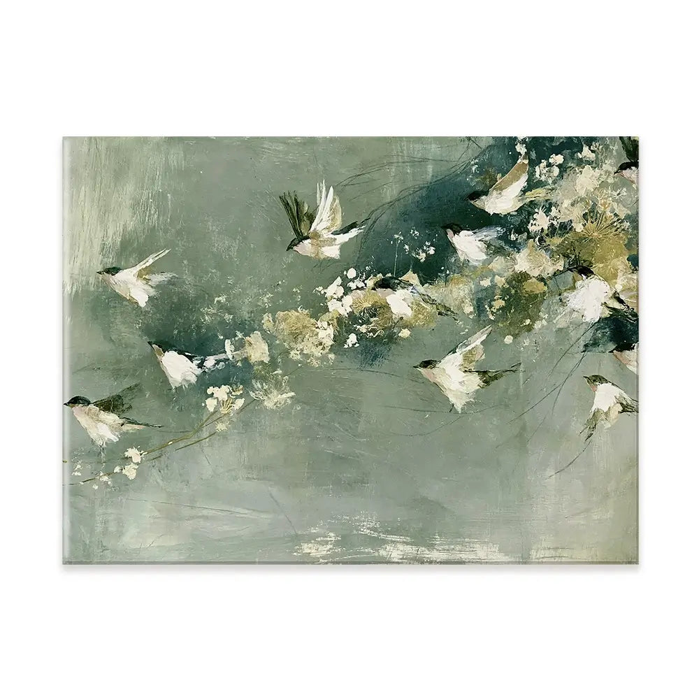 Flight Past Blossoms Canvas Print Flight Past Blossoms Canvas Print wall art product Chromatic Storm Studio