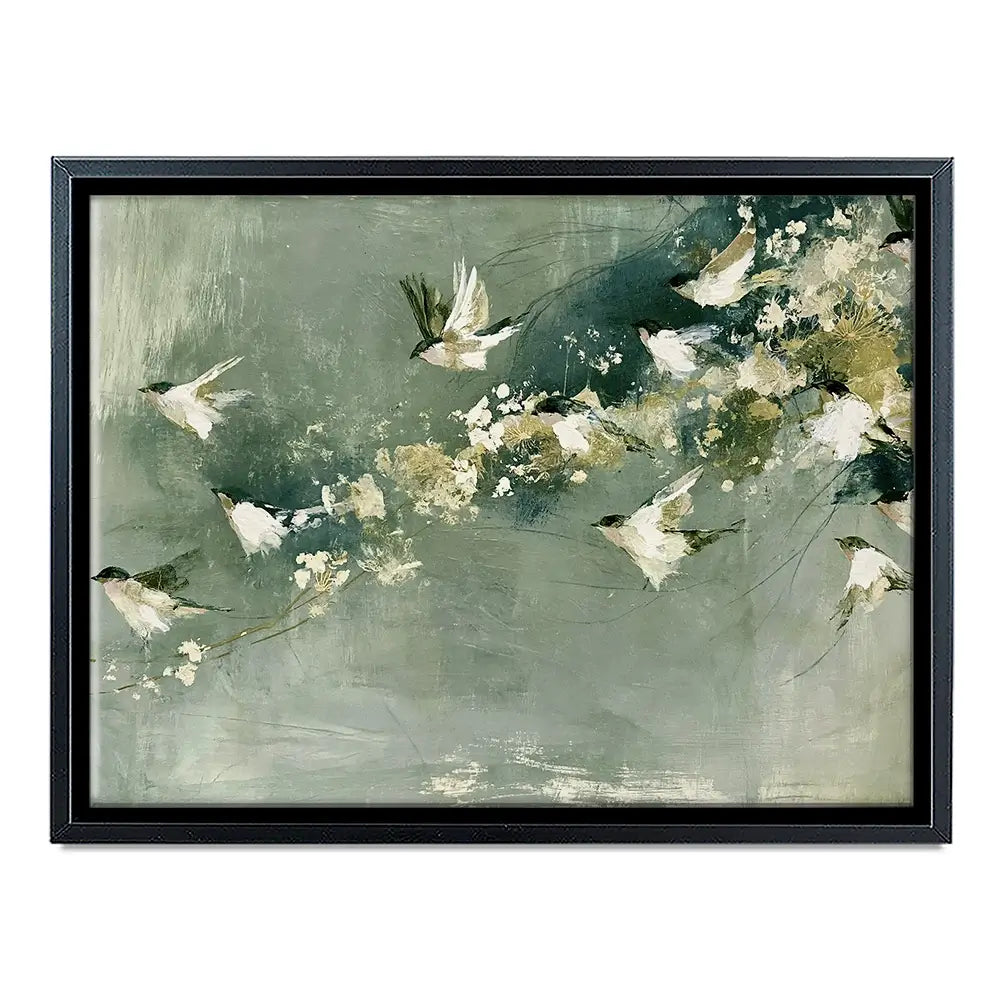 Flight Past Blossoms Canvas Print Flight Past Blossoms Canvas Print wall art product Chromatic Storm Studio