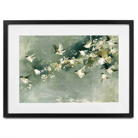 Flight Past Blossoms Framed Art Print Flight Past Blossoms Framed Art Print wall art product Chromatic Storm Studio
