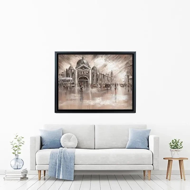 Flinders Street Railway Station Canvas Print Flinders Street Railway Station Canvas Print wall art product Isabella Karolewicz