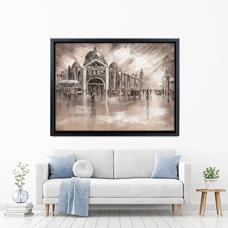 Flinders Street Railway Station Canvas Print Flinders Street Railway Station Canvas Print wall art product Isabella Karolewicz