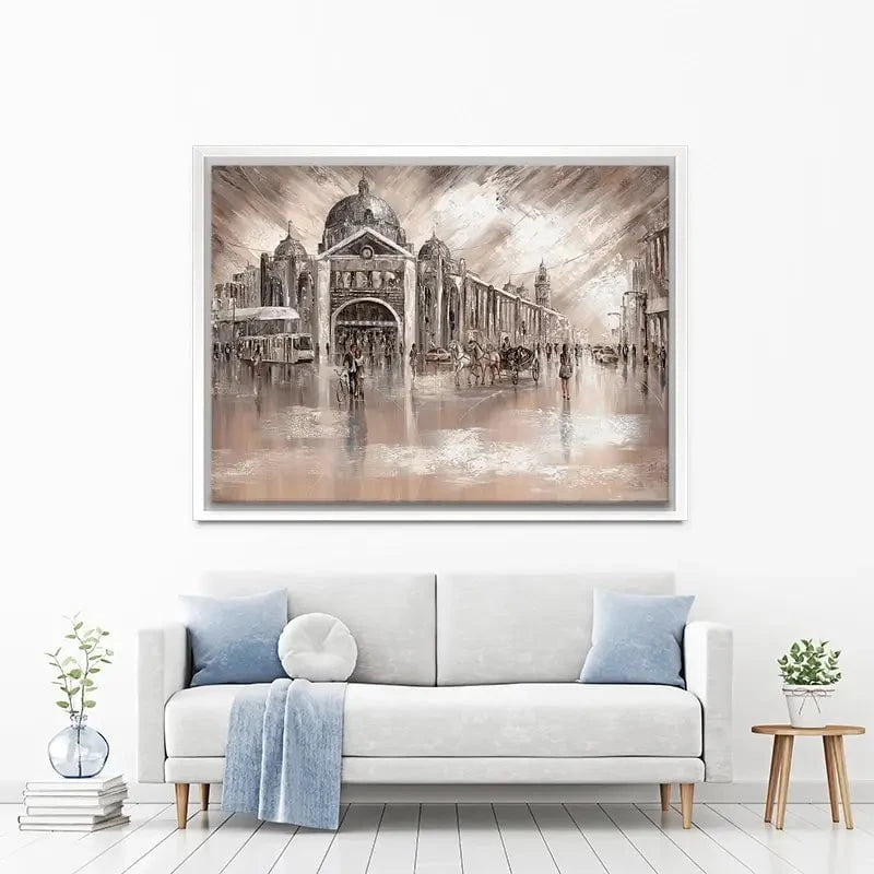 Flinders Street Railway Station Canvas Print Flinders Street Railway Station Canvas Print wall art product Isabella Karolewicz