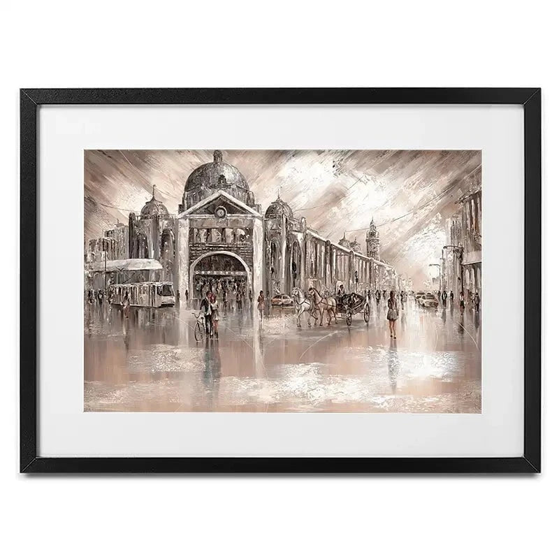 Flinders Street Railway Station Framed Art Print Flinders Street Railway Station Framed Art Print wall art product Isabella Karolewicz