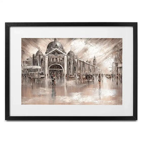 Flinders Street Railway Station Framed Art Print Flinders Street Railway Station Framed Art Print wall art product Isabella Karolewicz