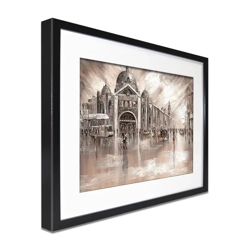 Flinders Street Railway Station Framed Art Print Flinders Street Railway Station Framed Art Print wall art product Isabella Karolewicz