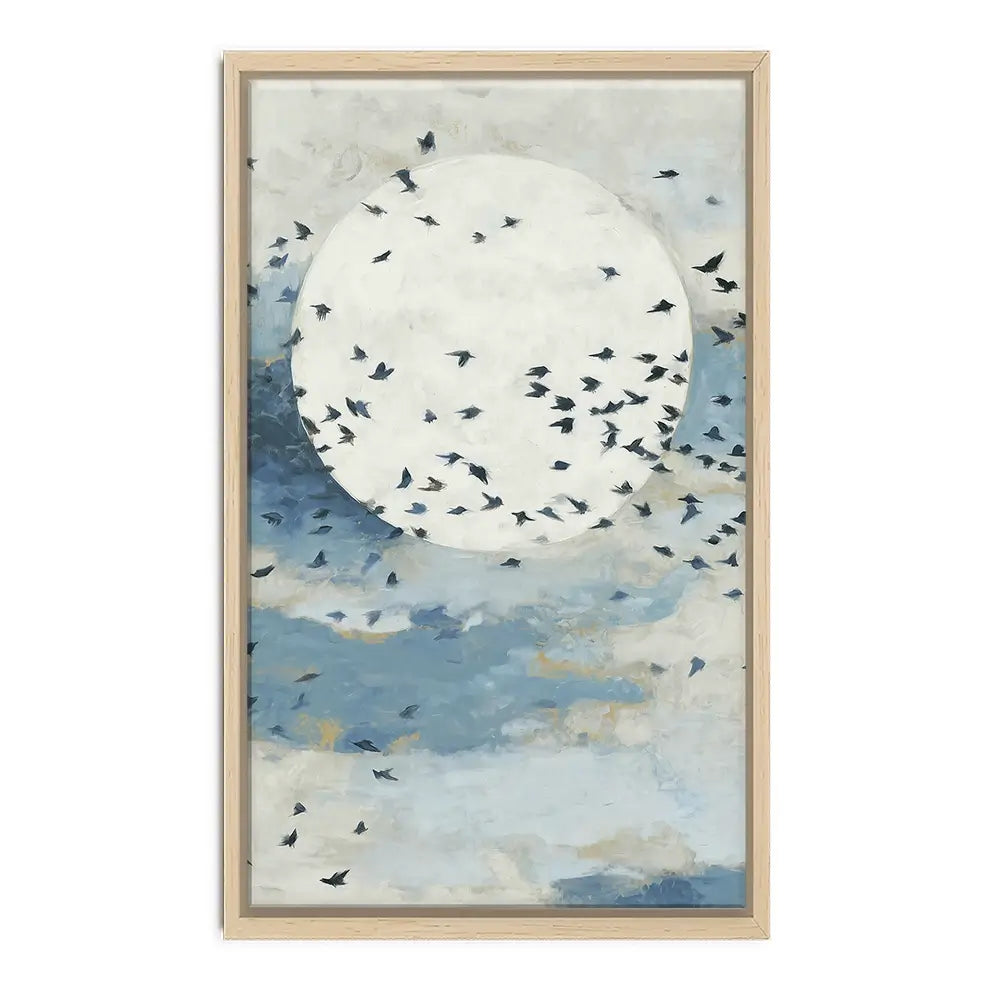 Floating Moon Bird Cloud Canvas Print Floating Moon Bird Cloud Canvas Print wall art product Chromatic Storm Studio
