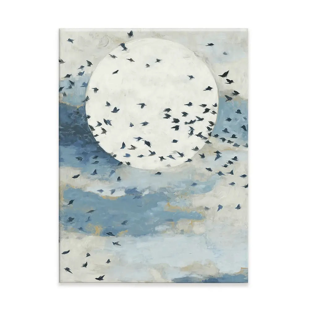 Floating Moon Bird Cloud Canvas Print Floating Moon Bird Cloud Canvas Print wall art product Chromatic Storm Studio