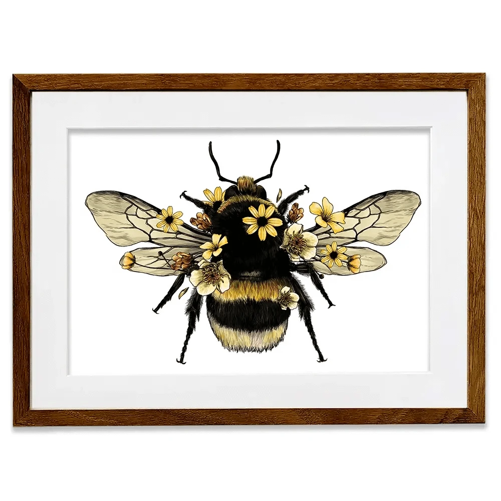 Floral Bumblebee Framed Art Print Floral Bumblebee Framed Art Print wall art product Serafima Dashkevich / Shutterstock