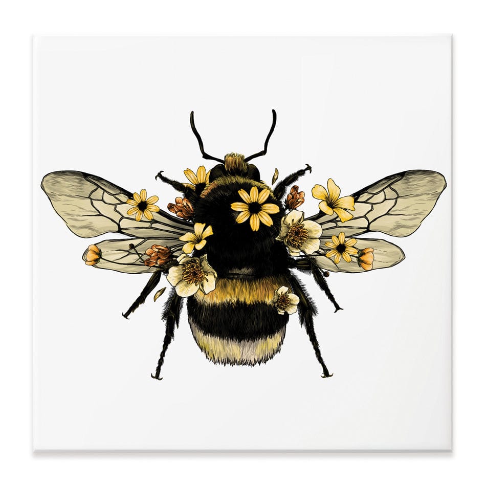 Floral Bumblebee Square Canvas Print wall art product Serafima Dashkevich / Shutterstock