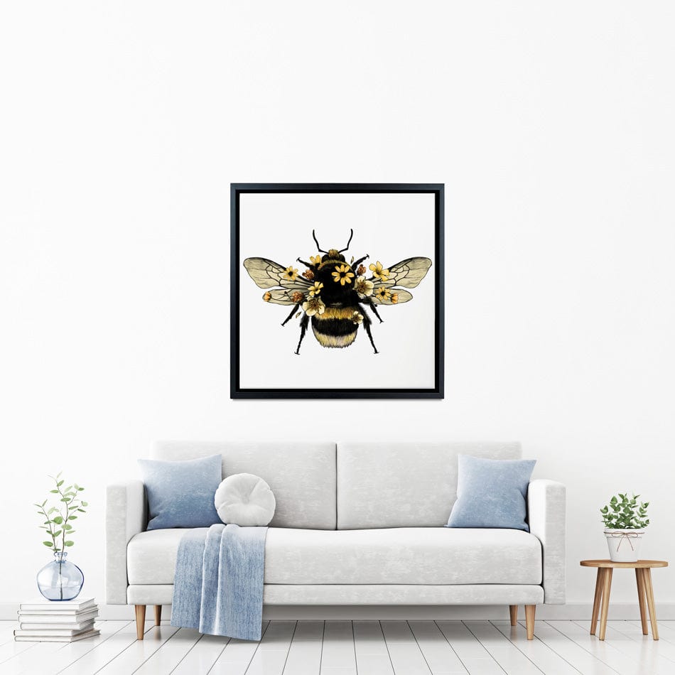 Floral Bumblebee Square Canvas Print wall art product Serafima Dashkevich / Shutterstock