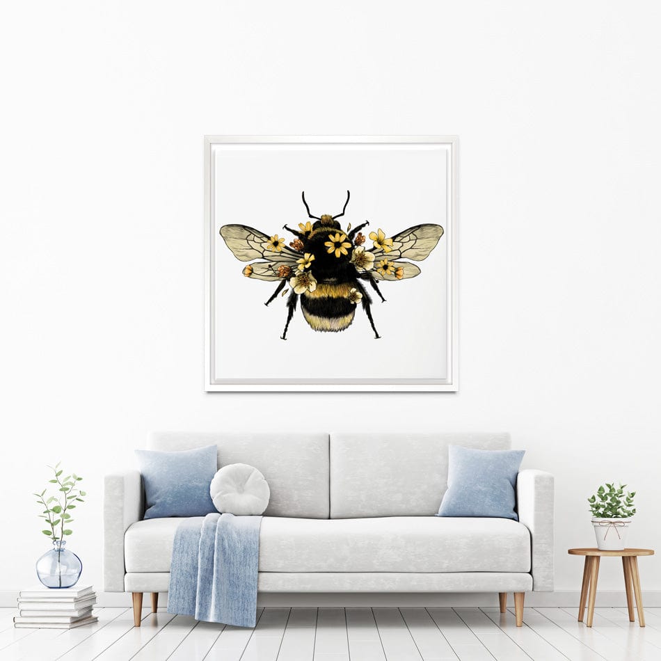 Floral Bumblebee Square Canvas Print wall art product Serafima Dashkevich / Shutterstock