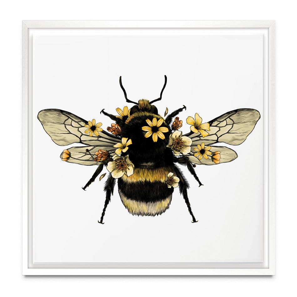 Floral Bumblebee Square Canvas Print wall art product Serafima Dashkevich / Shutterstock