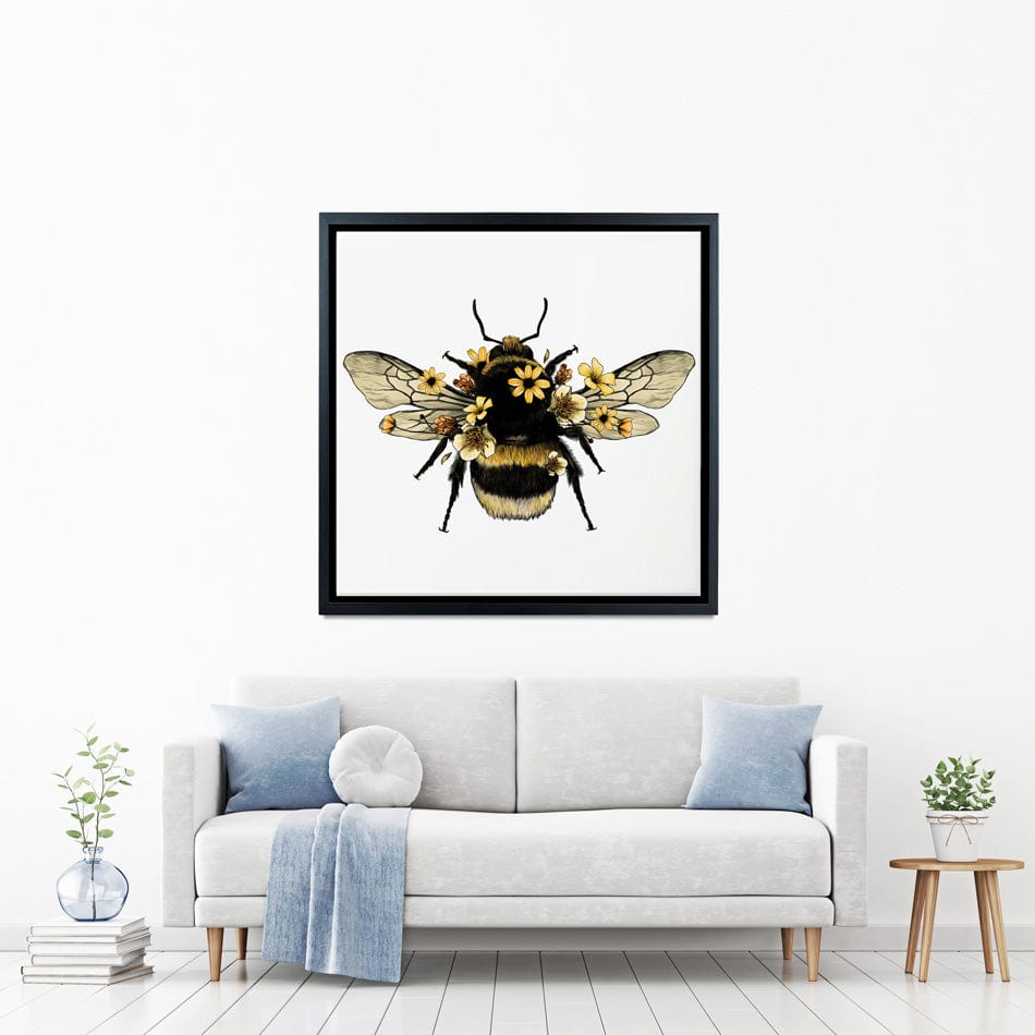 Floral Bumblebee Square Canvas Print wall art product Serafima Dashkevich / Shutterstock