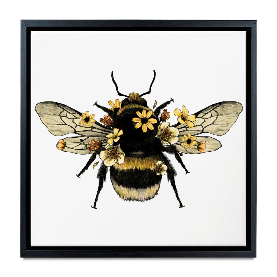 Floral Bumblebee Square Canvas Print wall art product Serafima Dashkevich / Shutterstock
