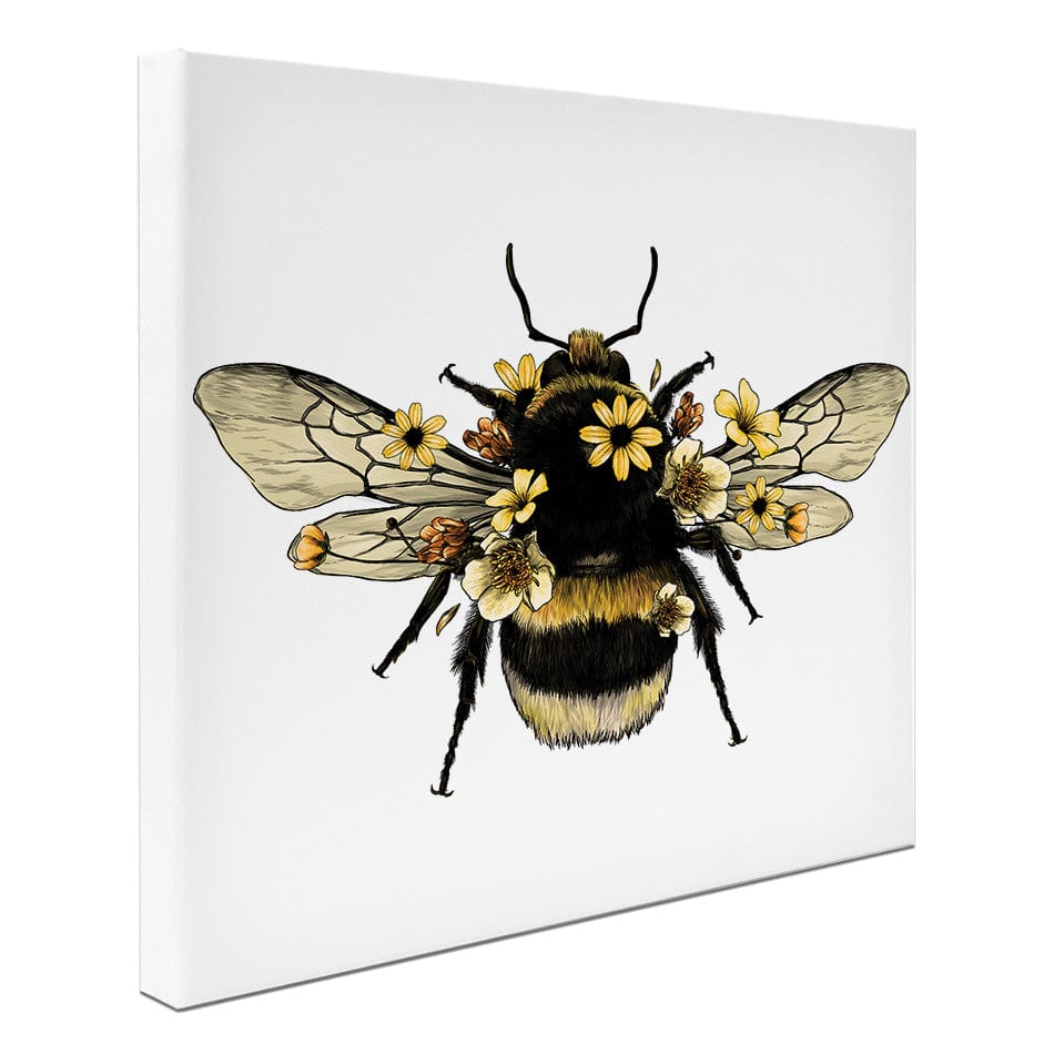 Floral Bumblebee Square Canvas Print wall art product Serafima Dashkevich / Shutterstock