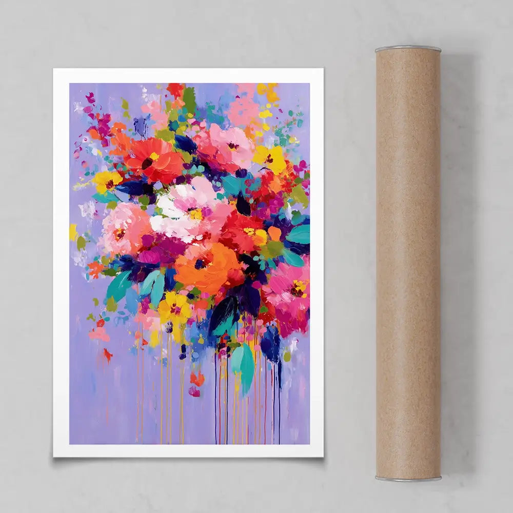 Floral Burst On Lavender Art Print Floral Burst On Lavender Art Print wall art product Chromatic Storm Studio