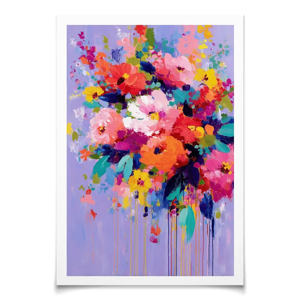 Floral Burst On Lavender Art Print Floral Burst On Lavender Art Print wall art product Chromatic Storm Studio