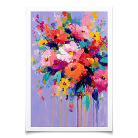 Floral Burst On Lavender Art Print Floral Burst On Lavender Art Print wall art product Chromatic Storm Studio