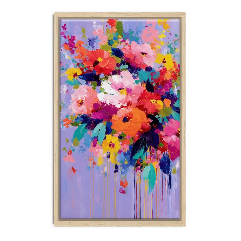 Floral Burst On Lavender Canvas Print Floral Burst On Lavender Canvas Print wall art product Chromatic Storm Studio