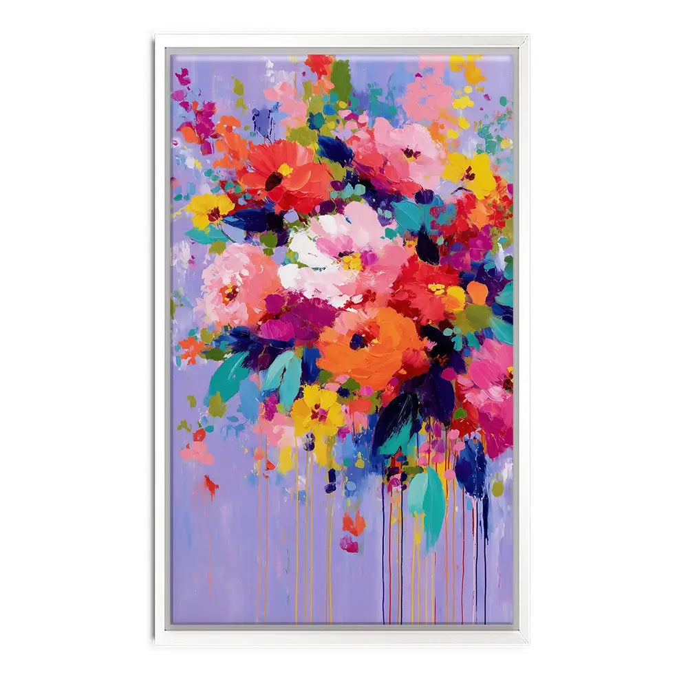 Floral Burst On Lavender Canvas Print Floral Burst On Lavender Canvas Print wall art product Chromatic Storm Studio