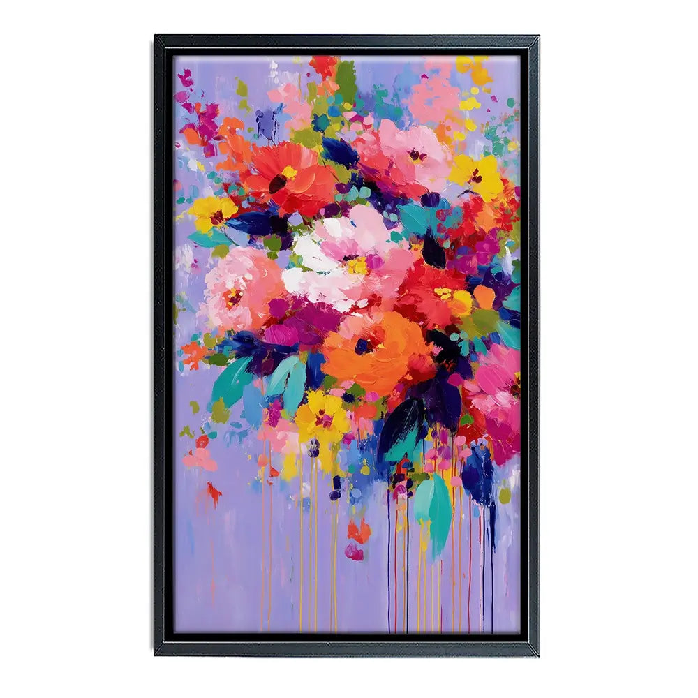 Floral Burst On Lavender Canvas Print Floral Burst On Lavender Canvas Print wall art product Chromatic Storm Studio