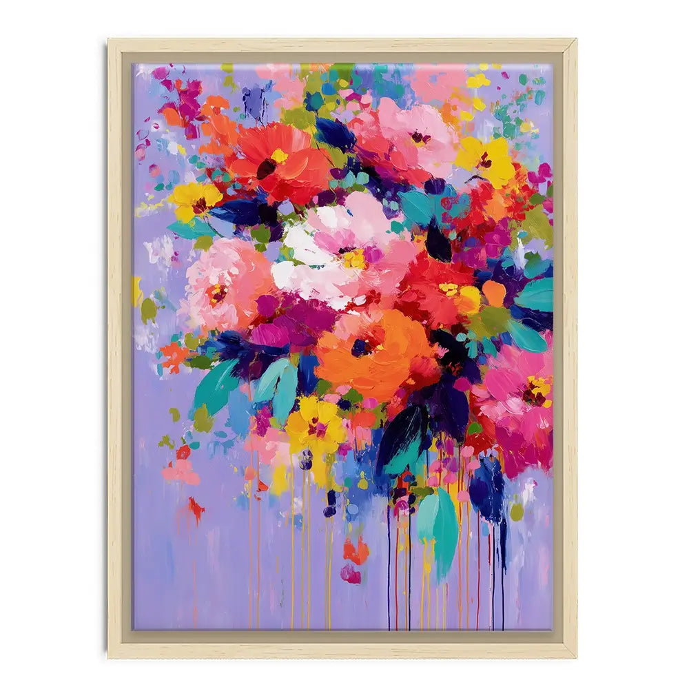 Floral Burst On Lavender Canvas Print Floral Burst On Lavender Canvas Print wall art product Chromatic Storm Studio