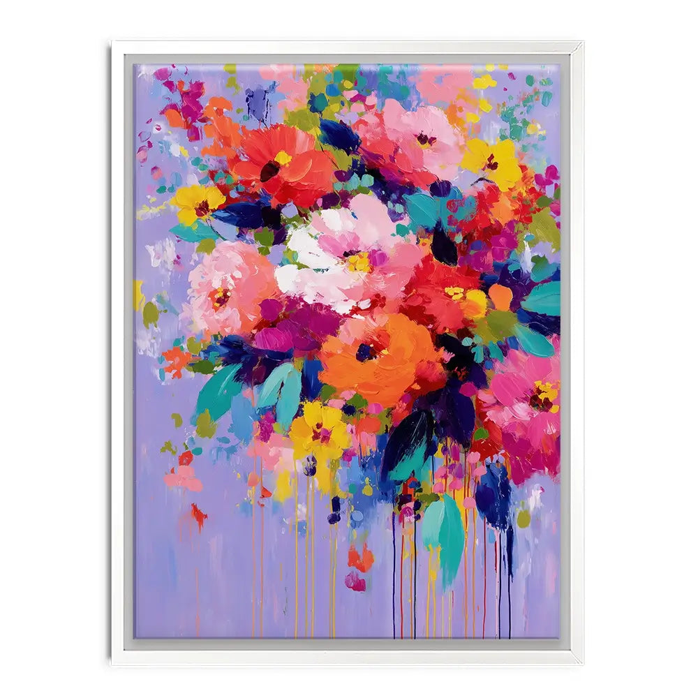 Floral Burst On Lavender Canvas Print Floral Burst On Lavender Canvas Print wall art product Chromatic Storm Studio