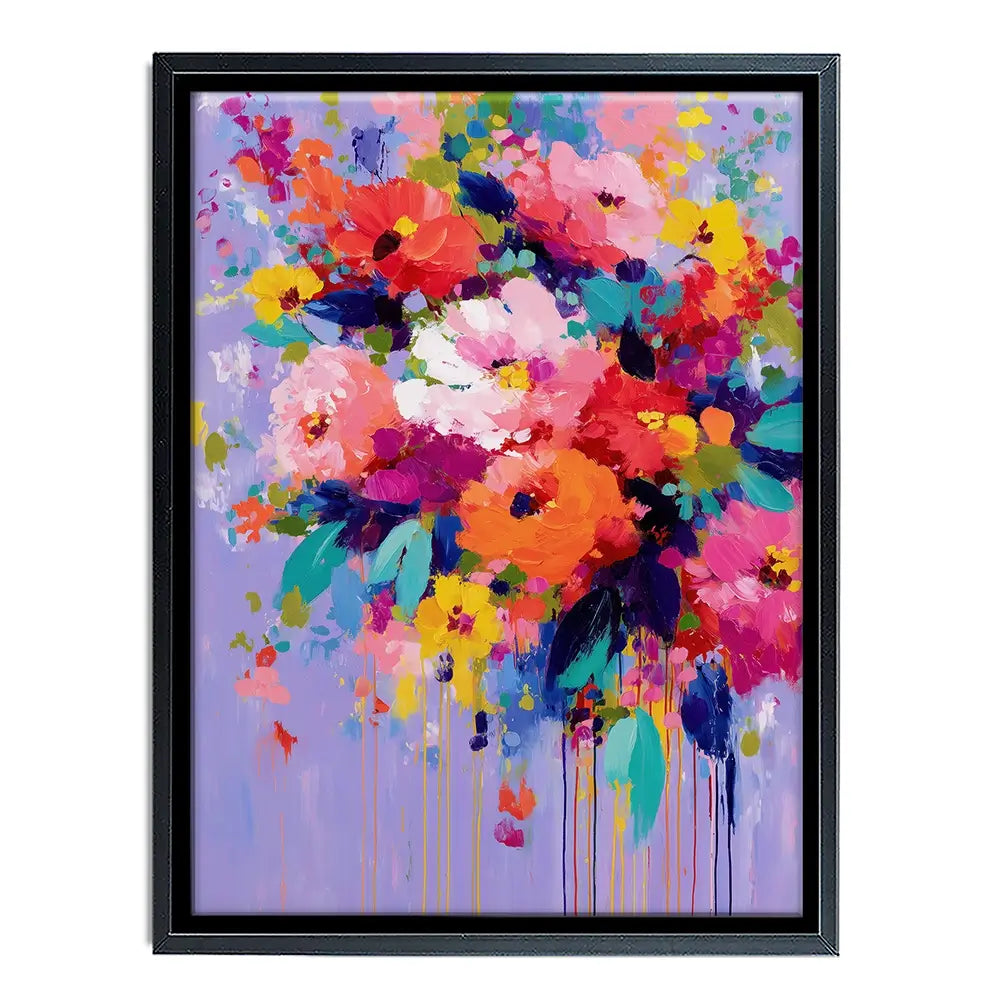 Floral Burst On Lavender Canvas Print Floral Burst On Lavender Canvas Print wall art product Chromatic Storm Studio