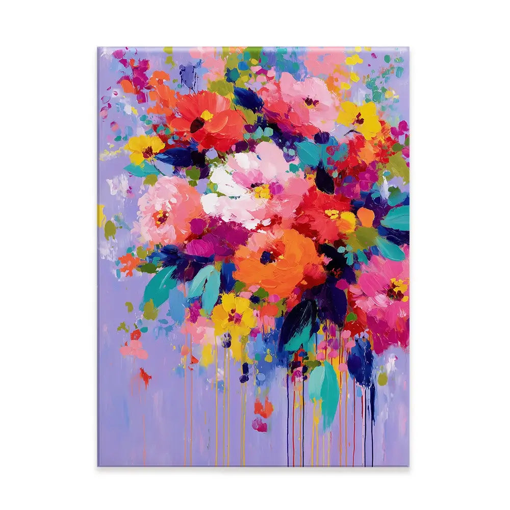 Floral Burst On Lavender Canvas Print Floral Burst On Lavender Canvas Print wall art product Chromatic Storm Studio