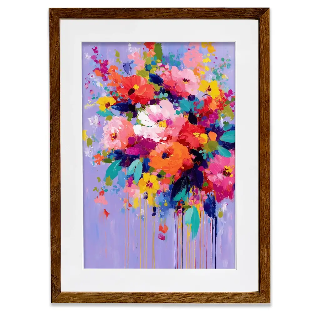 Floral Burst On Lavender Framed Art Print Floral Burst On Lavender Framed Art Print wall art product Chromatic Storm Studio
